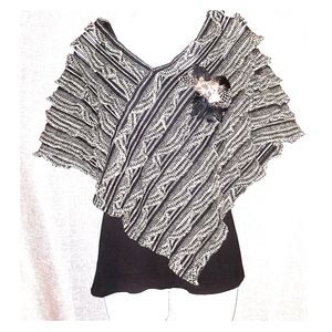 My Michelle 3pc set tank poncho brooch SZ M
